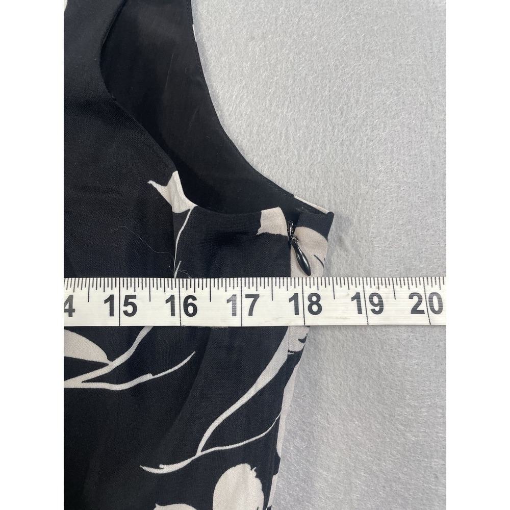 Willow Black/Grey Floral V-Back Ruffled Sleeveless Midi Sun Dress SZ Lg - Picture 9 of 14